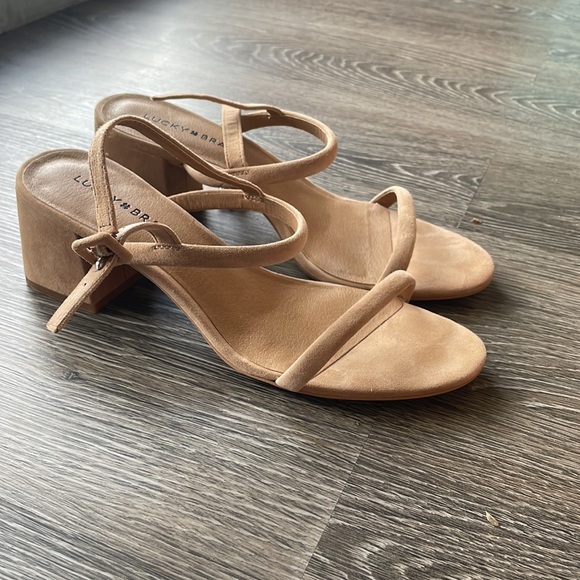 Lucky Brand Suede Heeled Sandals - Picture 2 of 4